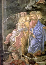 The Purification of the Leper and the Temptation of Christ, from the Sistine Chapel, 1481 (detail)